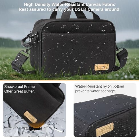 Lacdo Camera Bag Case for Canon Powershot SX540 SX530 SX60 SX420 HS, Nikon Coolpix L340 B500 B700 L330 L840, Panasonic LUMIX, Sony a6000 Digital Camera and Accessories Shoulder Bag, Anti-shock, Black in Saudi Arabia