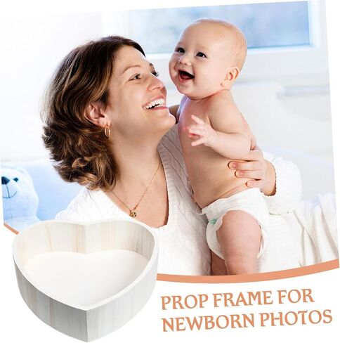 وعاء خشبي على شكل قلب من Gadpiparty Baby Photo لدعائم صور حديثي الولادة لاستحمام الطفل in Kuwait