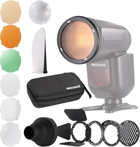 NEEWER Z2-C 2.4G TTL Round Head Flash Speedlite Compatible with Canon + CRM2 Magnetic Accessories Kit for Round Head Speedlite, Speedlight with 3000mAh Battery 600 Full Power Flash in Saudi Arabia