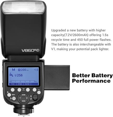 فلاش Godox V860III-C لكاميرا Canon Flash Speedlite مع دعامة فلاش S3 Speedlite 7.2 فولت/2600 مللي أمبير في الساعة بطارية ليثيوم أيون، 2.4 جيجا هرتز لاسلكي HSS 1/8000 1.5 ثانية وقت إعادة التدوير 10 مستويات LED لضوء النمذجة لكاميرا Canon in Saudi Arabia