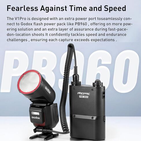 فلاش كاميرا GODOX V1 Pro C V1Pro-C مع مشغل فلاش X3ProC لكاميرات Canon، 76Ws 2.4G TTL 1/8000 HSS، 500 ومضة طاقة كاملة، وقت إعادة التدوير 1.3 ثانية، بطارية ليثيوم أيون 2980 مللي أمبير في الساعة، مصباح النمذجة LED (إصدار الولايات المتحدة الأمريكية) in Saudi Arabia