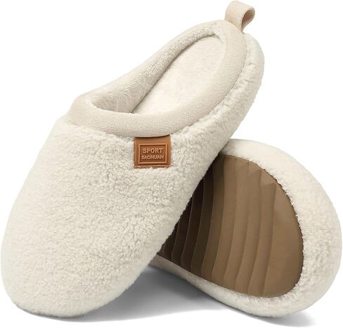 Plush Fuzzy Slip on Indoor Slippers Women's Thermal Slippers with Faux Fur Lining Soft Comfy Memory Foam Non-slip House Shoes in Saudi Arabia