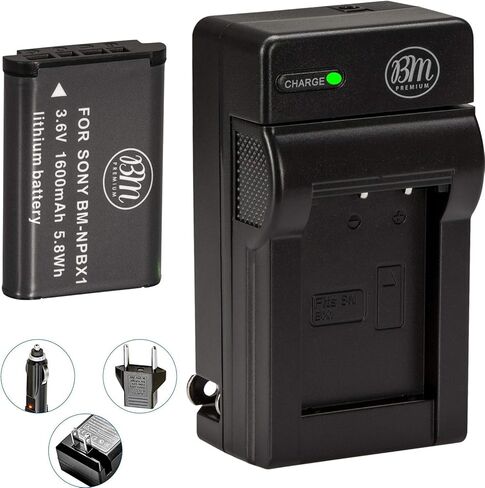 بطارية وشاحن BM NP-BX1 لسوني CyberShot ZV-1 II، DSC-RX100، RX100 II، RX100 III، RX100 IV، RX100 V، DSC-RX100 VI، RX100 VII، DSC-RX1R، RX1R II، HX50V، HX60V، HX80V، HX90V، كاميرا WX300، WX350 in Kuwait