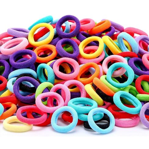 200PCS Small Hair Ties,No Crease Baby Hair Ties for Baby Girls | Elastic Hair Ponytail Holder Hair Accessories for Baby Girls Infants Toddlers Kids in Saudi Arabia