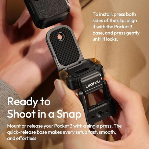 ULANZI PK16 Magnetic Mount Stand Compatible with DJI OSMO Pocket 3, 270° Adjustable Camera Mount, 1/4'' Mount Foldable Quick Release Camera Stand Base for Indoor Shooting Vlog Live Streaming Gym Video in Saudi Arabia