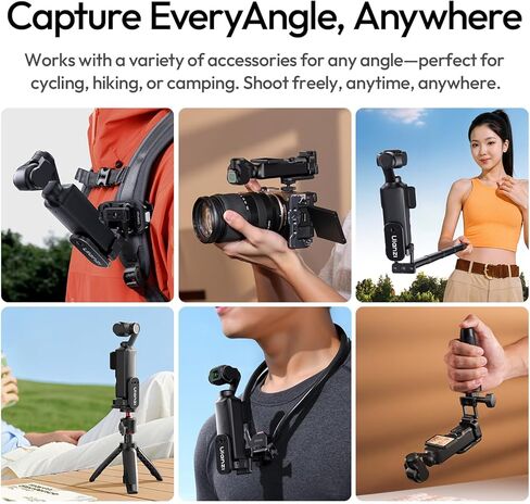 ULANZI PK16 Magnetic Mount Stand Compatible with DJI OSMO Pocket 3, 270° Adjustable Camera Mount, 1/4'' Mount Foldable Quick Release Camera Stand Base for Indoor Shooting Vlog Live Streaming Gym Video in Saudi Arabia