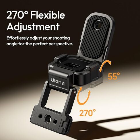 ULANZI PK16 Magnetic Mount Stand Compatible with DJI OSMO Pocket 3, 270° Adjustable Camera Mount, 1/4'' Mount Foldable Quick Release Camera Stand Base for Indoor Shooting Vlog Live Streaming Gym Video in Saudi Arabia