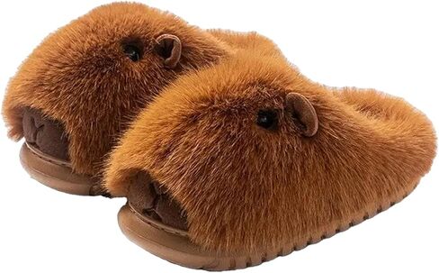 Capybara Slippers Women, Warm Cozy Indoor House Shoes with Soft Plush Lining and Non-Slip EVA Sole, Winter Animal Slippers in Saudi Arabia