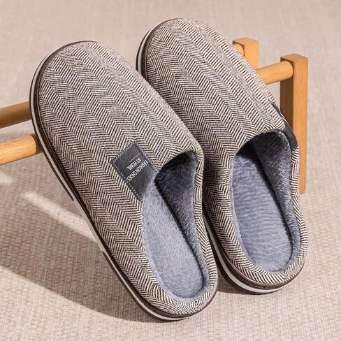 ASHALI Men's & Women's Memory Foam Slippers - Soft Plush Knitted Cotton Indoor Outdoor House Shoes with Non-Slip Sole, Machine Washable, Warm Comfort for Home, Bedroom, Patio Use in Saudi Arabia