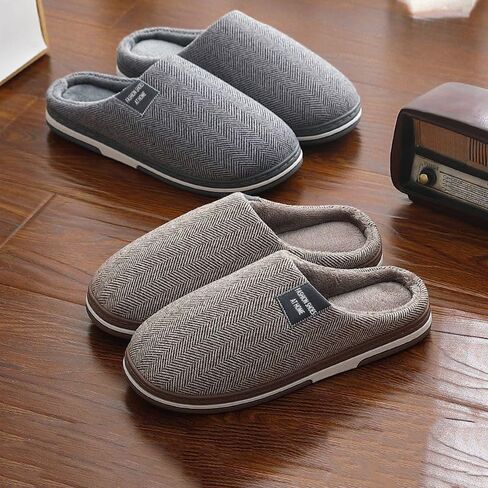 ASHALI Men's & Women's Memory Foam Slippers - Soft Plush Knitted Cotton Indoor Outdoor House Shoes with Non-Slip Sole, Machine Washable, Warm Comfort for Home, Bedroom, Patio Use in Saudi Arabia