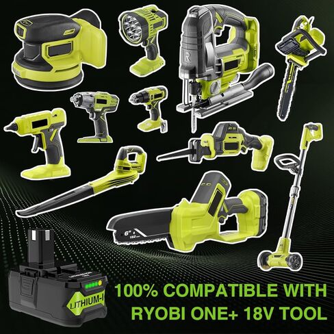 استبدال بطارية XAMP 8.0Ah 18 فولت لـ Ryobi ONE+ Plus، بطارية Ryobi 18V، بطاريات ليثيوم أيون عالية السعة 18 فولت، متوافقة مع أداة لاسلكية P108 P107 P105 P104 P103 P102 (حزمة واحدة) in Saudi Arabia