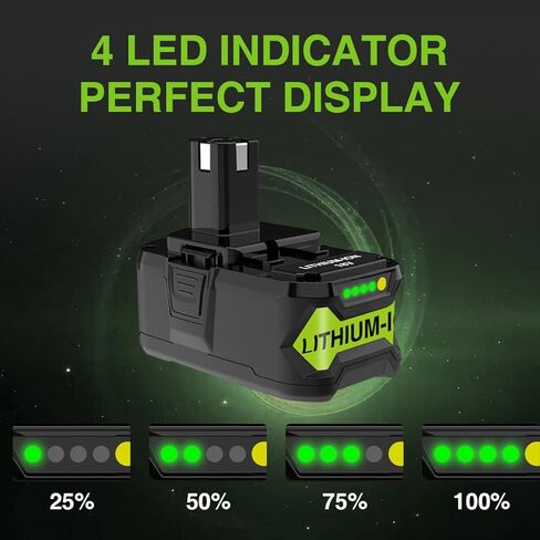 استبدال بطارية XAMP 8.0Ah 18 فولت لـ Ryobi ONE+ Plus، بطارية Ryobi 18V، بطاريات ليثيوم أيون عالية السعة 18 فولت، متوافقة مع أداة لاسلكية P108 P107 P105 P104 P103 P102 (حزمة واحدة) in Saudi Arabia