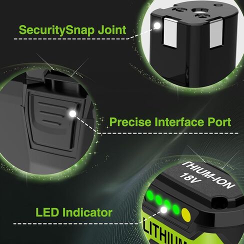 استبدال بطارية XAMP 8.0Ah 18 فولت لـ Ryobi ONE+ Plus، بطارية Ryobi 18V، بطاريات ليثيوم أيون عالية السعة 18 فولت، متوافقة مع أداة لاسلكية P108 P107 P105 P104 P103 P102 (حزمة واحدة) in Saudi Arabia