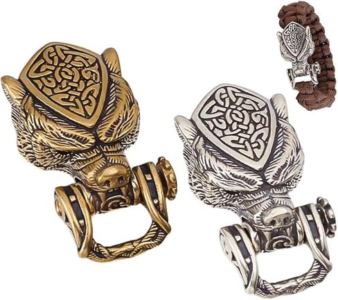 NBEADS 2 Pcs 2 Colors Brass EDC Beads, Brass Paracord Buckles Parachute String Beads Metal Charms for Lanyard Keychain Bracelet, 1.7x0.9x0.5 Inch in Saudi Arabia