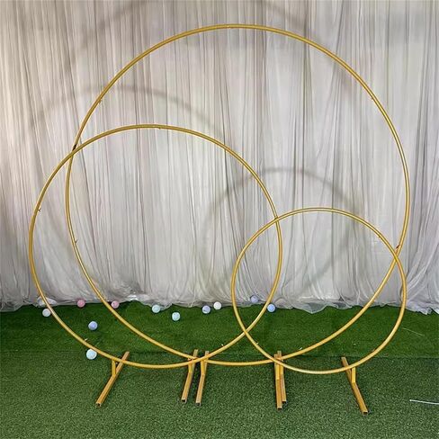 Outdoor Garden Trellis for Climbing Plant, Round Frame, Stable Circle Backdrop Stand for Wedding Arches Birthday(Gold,1m(3.2ft)) in Saudi Arabia