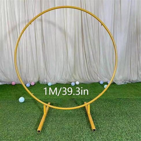 Outdoor Garden Trellis for Climbing Plant, Round Frame, Stable Circle Backdrop Stand for Wedding Arches Birthday(Gold,1m(3.2ft)) in Saudi Arabia
