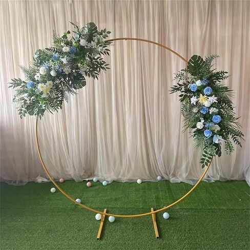 Outdoor Garden Trellis for Climbing Plant, Round Frame, Stable Circle Backdrop Stand for Wedding Arches Birthday(Gold,1m(3.2ft)) in Saudi Arabia