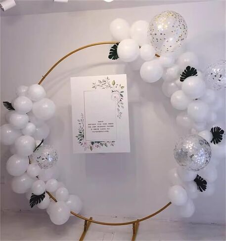 Outdoor Garden Trellis for Climbing Plant, Round Frame, Stable Circle Backdrop Stand for Wedding Arches Birthday(Gold,1m(3.2ft)) in Saudi Arabia