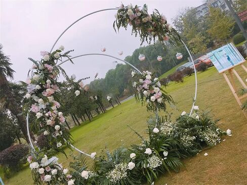 Outdoor Garden Trellis for Climbing Plant, Round Frame, Stable Circle Backdrop Stand for Wedding Arches Birthday(Gold,1m(3.2ft)) in Saudi Arabia