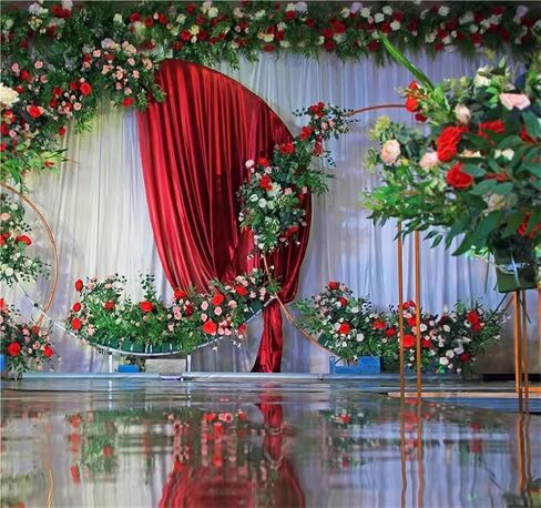 Outdoor Garden Trellis for Climbing Plant, Round Frame, Stable Circle Backdrop Stand for Wedding Arches Birthday(Gold,1m(3.2ft)) in Saudi Arabia