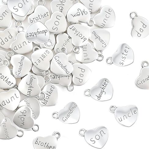 stino 52 Pieces Silver Bubble Letter Charms, A-Z Alphabet Jewelry Making Set, 12mm Initial Embellished Slide Beads for Bracelets and Necklaces in Kuwait