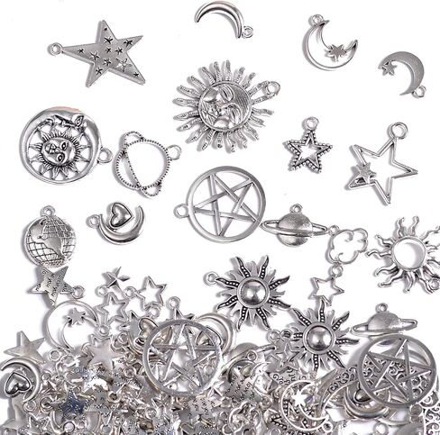 stino 52 Pieces Silver Bubble Letter Charms, A-Z Alphabet Jewelry Making Set, 12mm Initial Embellished Slide Beads for Bracelets and Necklaces in Kuwait