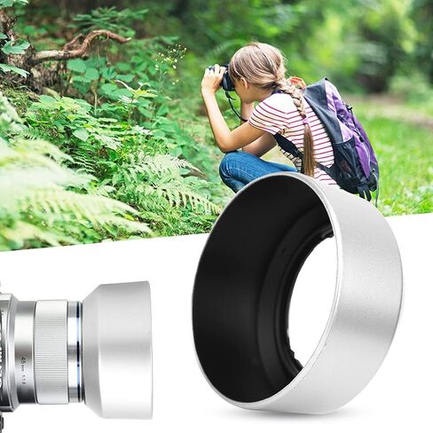 غطاء غطاء عدسة مقاوم للضوء لمادة M.ZUIKO مقاس 45 مم f1.8 ذات جودة عالية، تحسين التباين، منع دخول ضوء غير الصورة (فضي) in Saudi Arabia