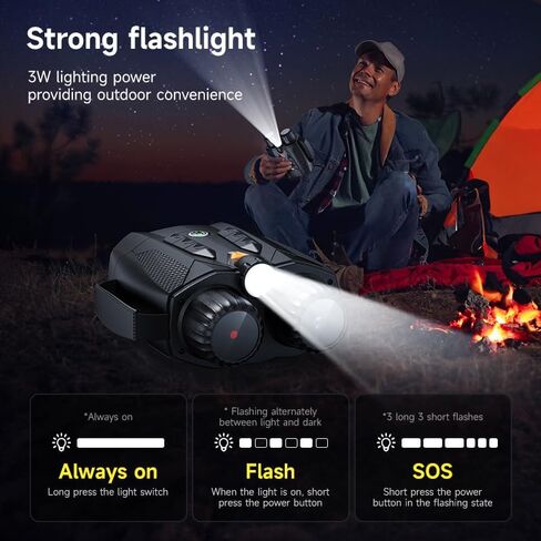 نظارات الرؤية الليلية - مناظير رؤية ليلية 4K مع نطاق 875 ياردة، 48 ميجابكسل، شاشة 3 بوصة، تكبير رقمي 10X، 7 مستويات IR، بطاقة 32 جيجابايت، بطارية 5000 مللي أمبير، هدايا وأدوات رائعة للصيد in Kuwait