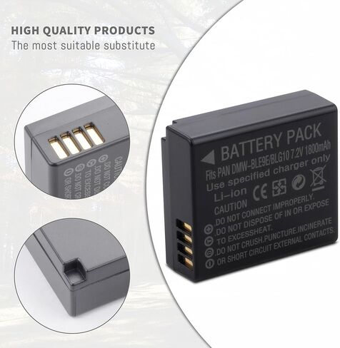بطارية DMW-BLG10 DMW-BLG10PP DMW-BLE9 بديلة متوافقة مع باناسونيك DC-G100 DC-ZS80 DC-GX9 DC-LX100 II DC-ZS200 DC-ZS70 DMC-GX80 DMC-GX85 DMC-ZS60 DMC-ZS100 DMC-GF6 DMC-GX7K DMC-LX100K in Saudi Arabia