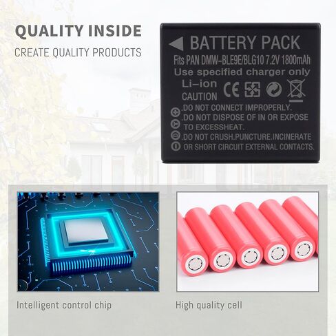 بطارية DMW-BLG10 DMW-BLG10PP DMW-BLE9 بديلة متوافقة مع باناسونيك DC-G100 DC-ZS80 DC-GX9 DC-LX100 II DC-ZS200 DC-ZS70 DMC-GX80 DMC-GX85 DMC-ZS60 DMC-ZS100 DMC-GF6 DMC-GX7K DMC-LX100K in Saudi Arabia