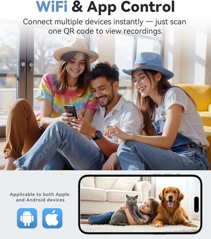 كاميرا مربية داخلية لاسلكية بدقة 4K HD للمنزل مع التحكم في التطبيق وكشف الحركة، كاميرا أمان خارجية مع رؤية ليلية وتسجيل حلقة للمكتب، كاميرا مغناطيسية سهلة الاستخدام والتركيب in Kuwait