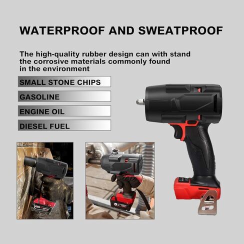 حذاء واقي مطاطي من Rivershine 49-16-2960 متوافق مع مفتاح ربط عزم الدوران المتوسط ​​Milwaukee M18 FUEL 3/8 بوصة، 2960-20، 2962-20، 2962P-20. (عبوة واحدة) in Kuwait