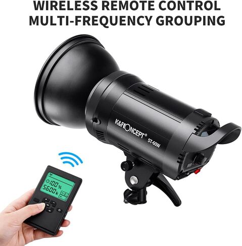K&F CONCEPT SL-60W LED إضاءة فيديو مستمرة مع حامل بوينز، 5600K CRI95+ إضاءة كشاف خافتة للتصوير الفوتوغرافي، التصوير في الهواء الطلق، الاستوديو، تسجيل الفيديو in Kuwait