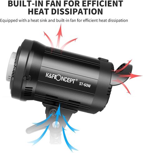 K&F CONCEPT SL-60W LED إضاءة فيديو مستمرة مع حامل بوينز، 5600K CRI95+ إضاءة كشاف خافتة للتصوير الفوتوغرافي، التصوير في الهواء الطلق، الاستوديو، تسجيل الفيديو in Kuwait
