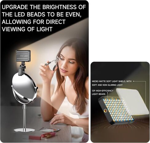 جيب RGB LED فيديو ضوء 2500K-9000K عكس الضوء 10 تأثيرات إضاءة المشهد فيديو مؤتمر الضوء للكمبيوتر المحمول الهاتف كاميرا DSLR بطارية مدمجة مع مشبك شاشة وحامل حذاء بارد in Saudi Arabia
