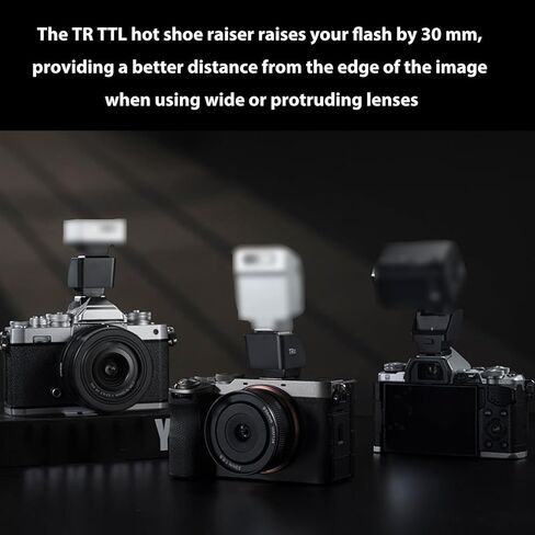 Yunseity TR TTL Hot Shoe Riser, 30mm Height Rise Flash Adapter with Tilt Adjustment 0-90 Degrees, Compatible with TTL Systems for Camera Flashes Under 300g in Saudi Arabia