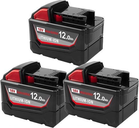 (4PACK 12.0AH) استبدال بطارية 12.0 أمبير 18 فولت لبطارية Milw M18 48-11-1845 48-11-1850 48-11-1860 48-11-1828 ليثيوم أيون متوافق مع أدوات الطاقة اللاسلكية Milw 18 فولت in Saudi Arabia