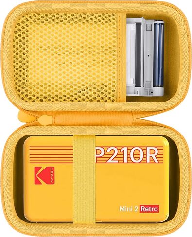 حقيبة حمل صلبة للسفر لطابعة الصور المحمولة Kodak Mini 2 Retro P210R 4PASS، حافظة سوداء - Flaxune in Kuwait