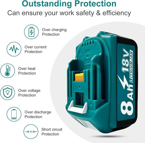 8Ah Replacement Battery for Makita 18V Battery 1 Pack Compatible with Makita 18V Power Tools and Chargers in Kuwait