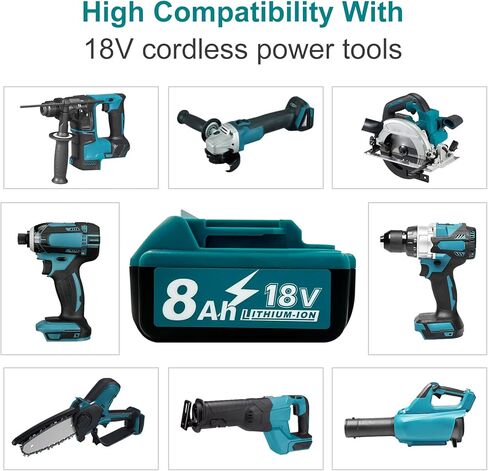 8Ah Replacement Battery for Makita 18V Battery 1 Pack Compatible with Makita 18V Power Tools and Chargers in Kuwait