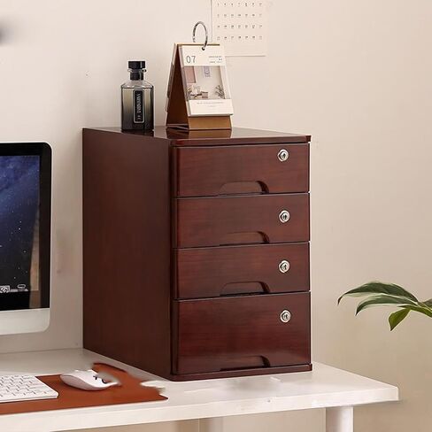 خزانة ملفات سطح المكتب - صندوق تخزين الخشب الصلب ، خزانة درج سطح المكتب ، مع تخزين خزانة الملفات المسطحة ، خزانة خزانة ملفات خشبية/خزانة تخزين سطح المكتب ، 1/2/3/4 طبقة (درج Q2،2) in Kuwait