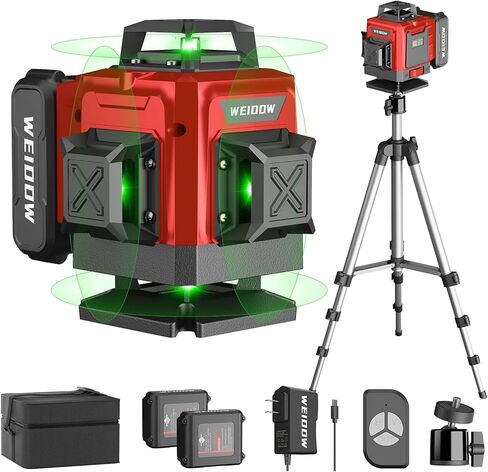 360 درجة من مستوى الليزر مع ترايبود ، 4D 16 خطوط مستوى الليزر الأخضر ، أداة التسوية الذاتية للبناء والتجديد ، مجموعة كاملة مع الملحقات in Saudi Arabia