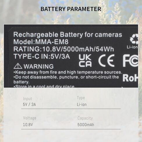 عبوتان من البطاريات المتوافقة مع كاميرا Moultrie Edge وEdge 2 وEdge Pro وEdge 2 Pro Series Cellular Trail وكاميرات الصيد حزمة بطارية ليثيوم أيون قابلة لإعادة الشحن مع كابل شحن من النوع C 10.8 فولت 54 وات في الساعة in Kuwait