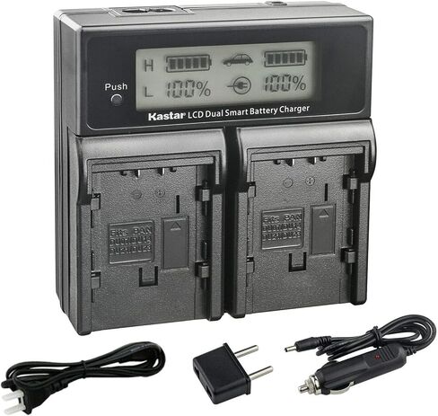 شاحن Kastar VW-VBG6 Pro LCD مزدوج سريع متوافق مع باناسونيك AG-AC130AP، AG-AC160، AG-AC160A، AG-AC160AEJ، AG-AC160AP، AG-HMC40، AG-HMC43، AG-HMC45A، AG-HMC70، AG-HMC70U in Kuwait