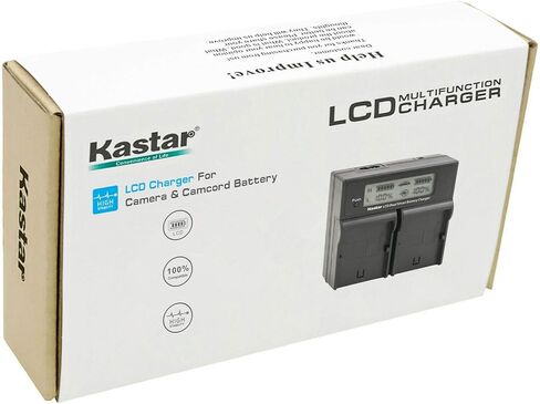 شاحن Kastar VW-VBG6 Pro LCD مزدوج سريع متوافق مع باناسونيك AG-AC130AP، AG-AC160، AG-AC160A، AG-AC160AEJ، AG-AC160AP، AG-HMC40، AG-HMC43، AG-HMC45A، AG-HMC70، AG-HMC70U in Kuwait