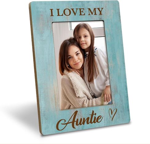 هدية صورة العمة لأفضل عمة، إطار صورة I Love My Auntie، يحمل صورة مقاس 4 × 6 بوصة، هدية إطار صورة خشبي للمزرعة، فكرة هدية عيد ميلاد العمة، هدية عيد الأم للعمة in Kuwait