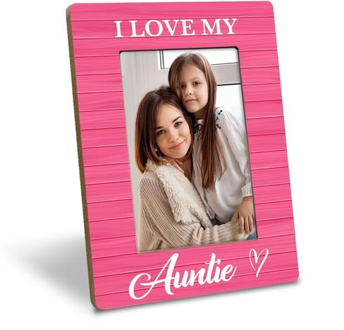 هدية صورة العمة لأفضل عمة، إطار صورة I Love My Auntie، يحمل صورة مقاس 4 × 6 بوصة، هدية إطار صورة خشبي للمزرعة، فكرة هدية عيد ميلاد العمة، هدية عيد الأم للعمة in Kuwait