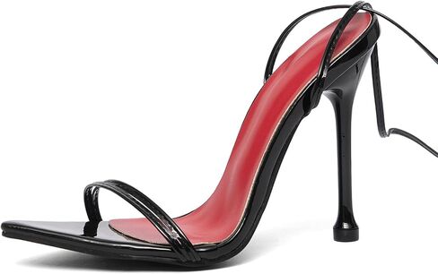 Women's Fashion Pointed Toe High Heel Sandals,Sexy red strappy Stiletto Sandals with Ankle Wrap Bow,Open toe, Sharp Pointed Toe Fashion sandals for Party. in Saudi Arabia