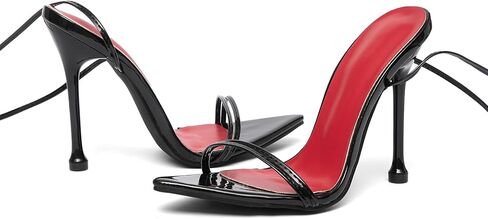 Women's Fashion Pointed Toe High Heel Sandals,Sexy red strappy Stiletto Sandals with Ankle Wrap Bow,Open toe, Sharp Pointed Toe Fashion sandals for Party. in Saudi Arabia