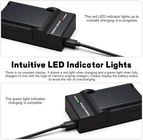 شاحن بطارية LP-E17 مع سلك USB C لكاميرا Canon R8 R10 RP R50 R100، Rebel T8i، T7i، T6i، T6s، SL2، SL3، EOS M3، M5، M6، 200D، 77D، 750D، 760D، 800D، 8000D مع مؤشر LED in Kuwait